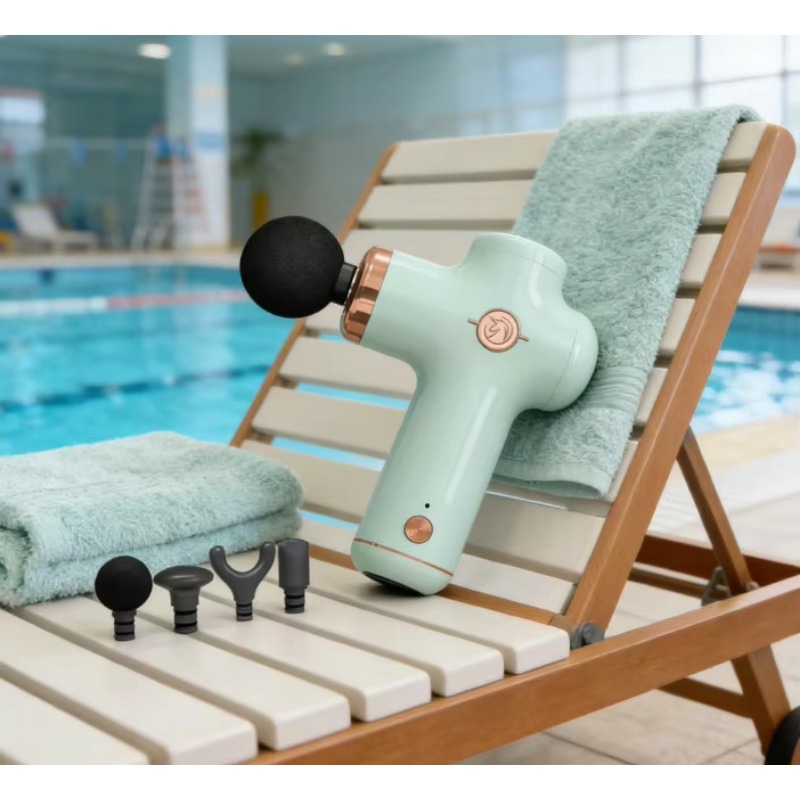 Massage Gun - Портативный мини-массажер с 4 насадками, USB-зарядкой,