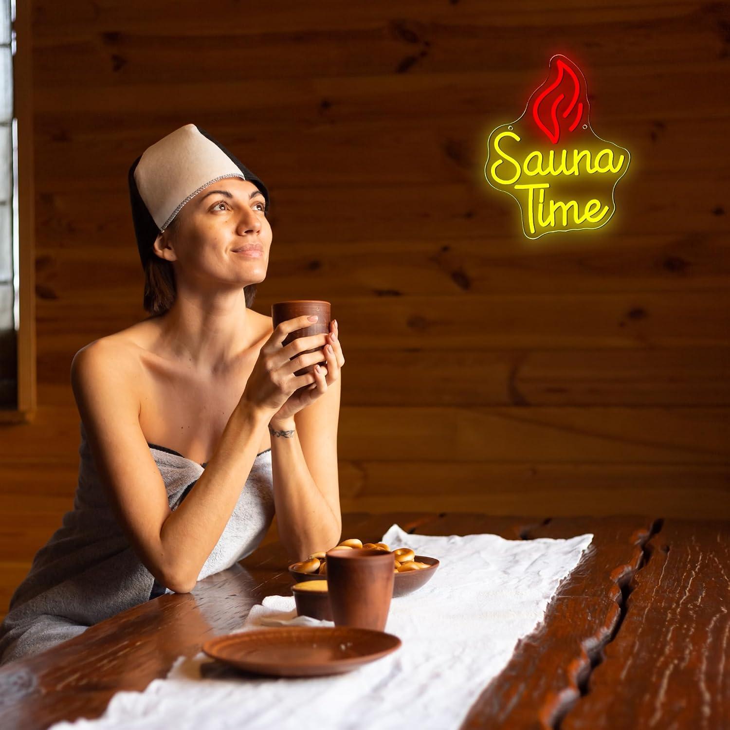 Неоновая вывеска «Время для са – обзор и цена Spa Wellness Gym